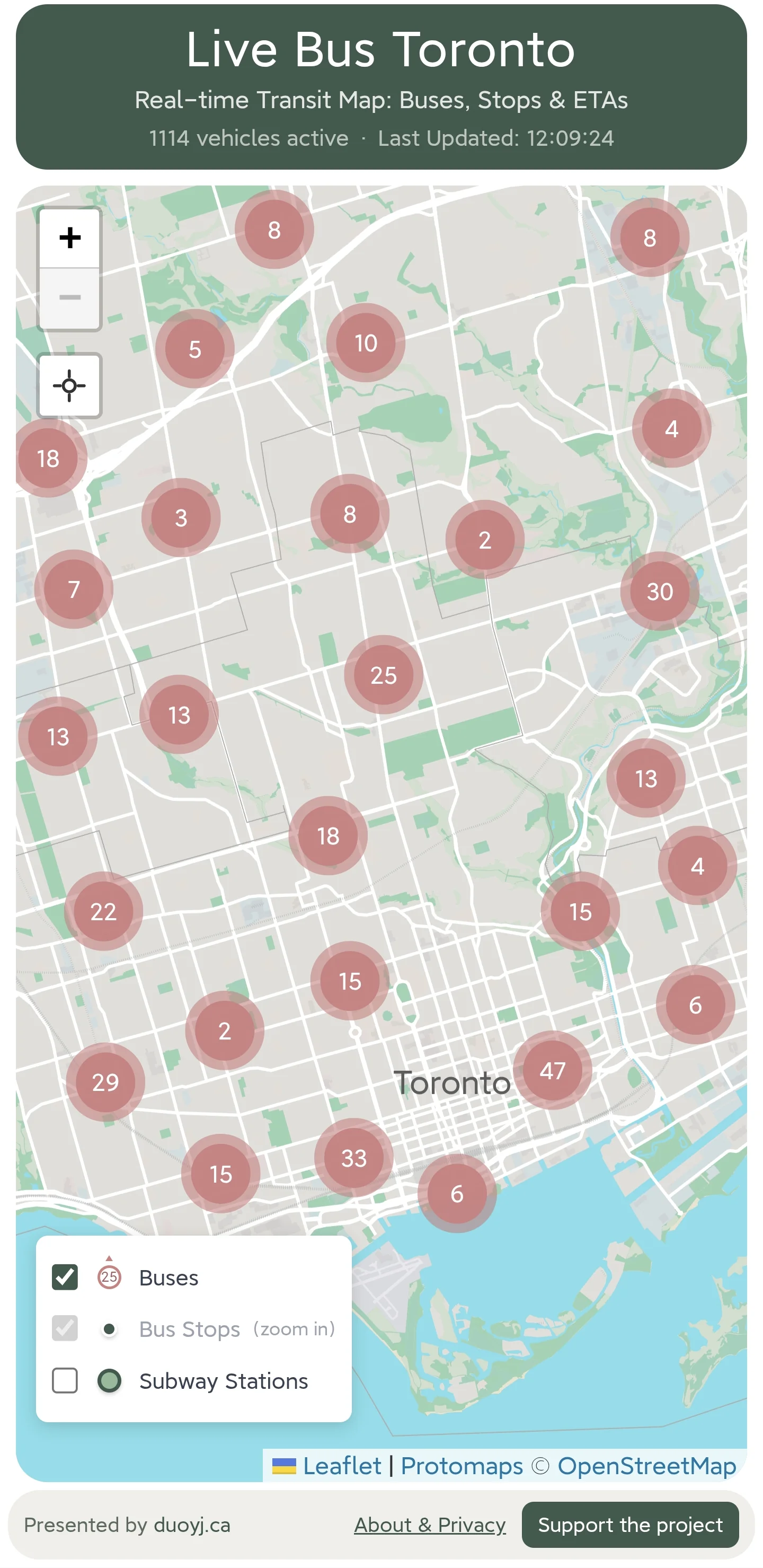 LiveBus city-wide view