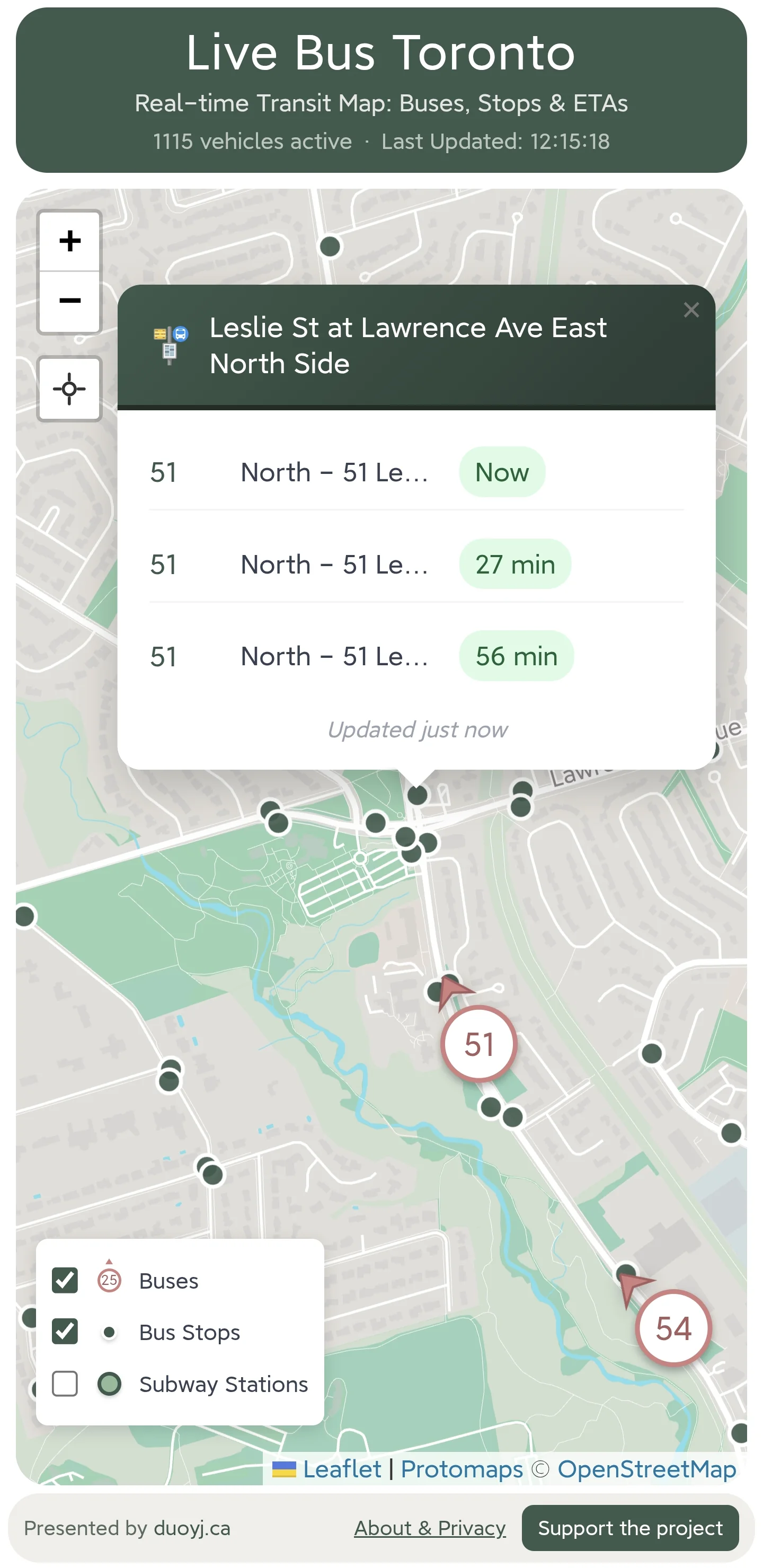 LiveBus PWA mobile interface