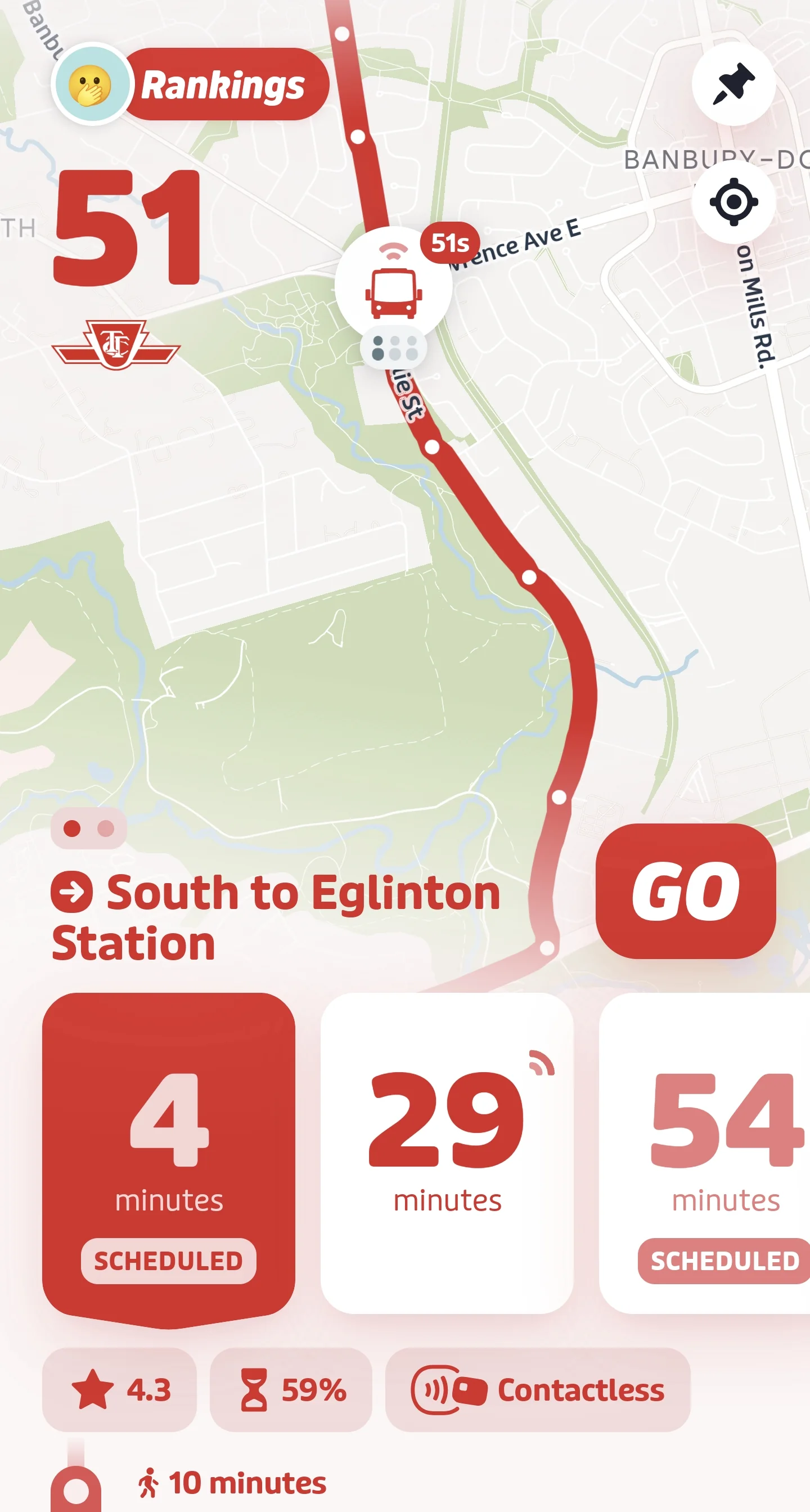 Transit app screenshot