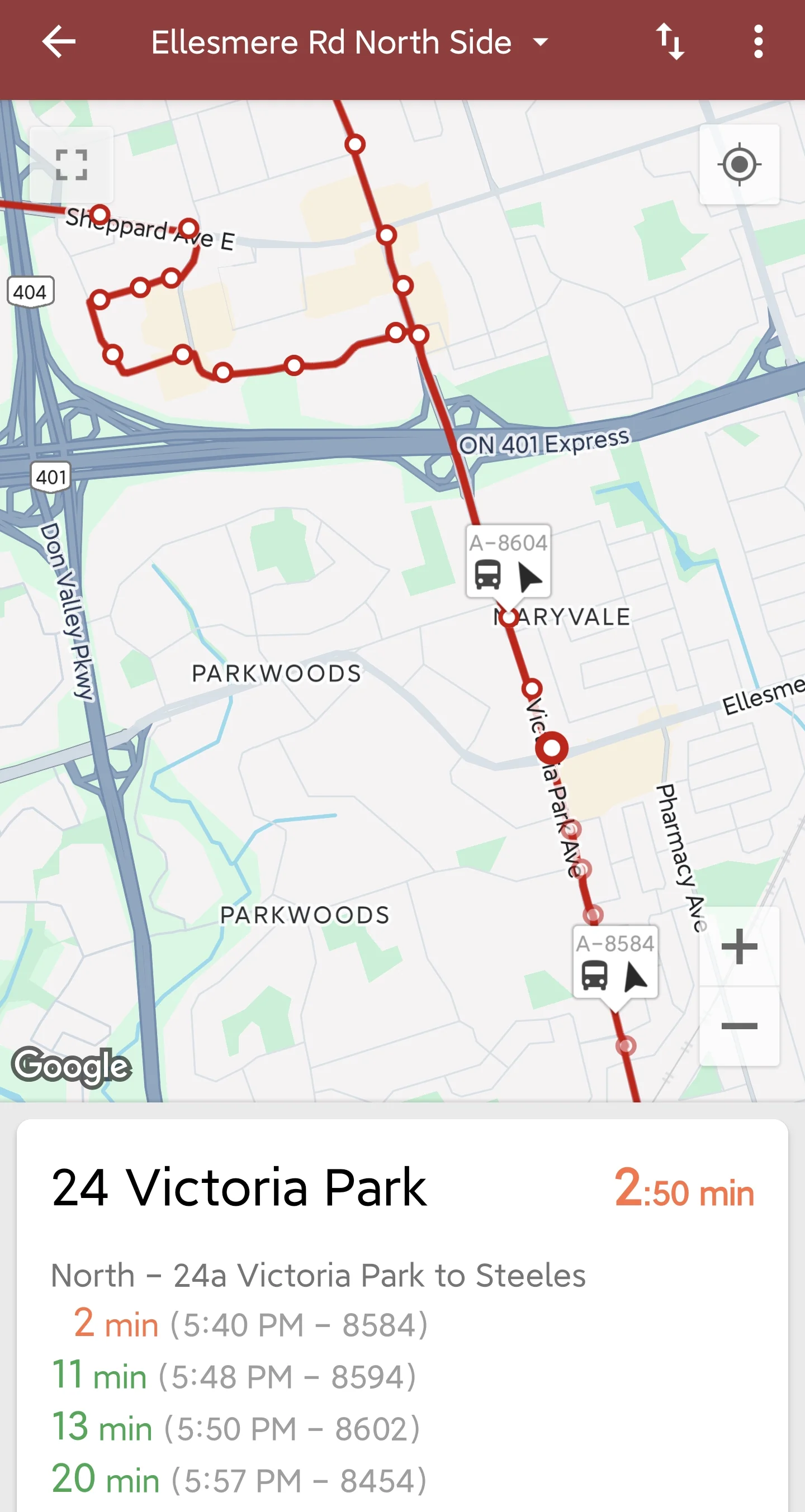Transit Now app screenshot